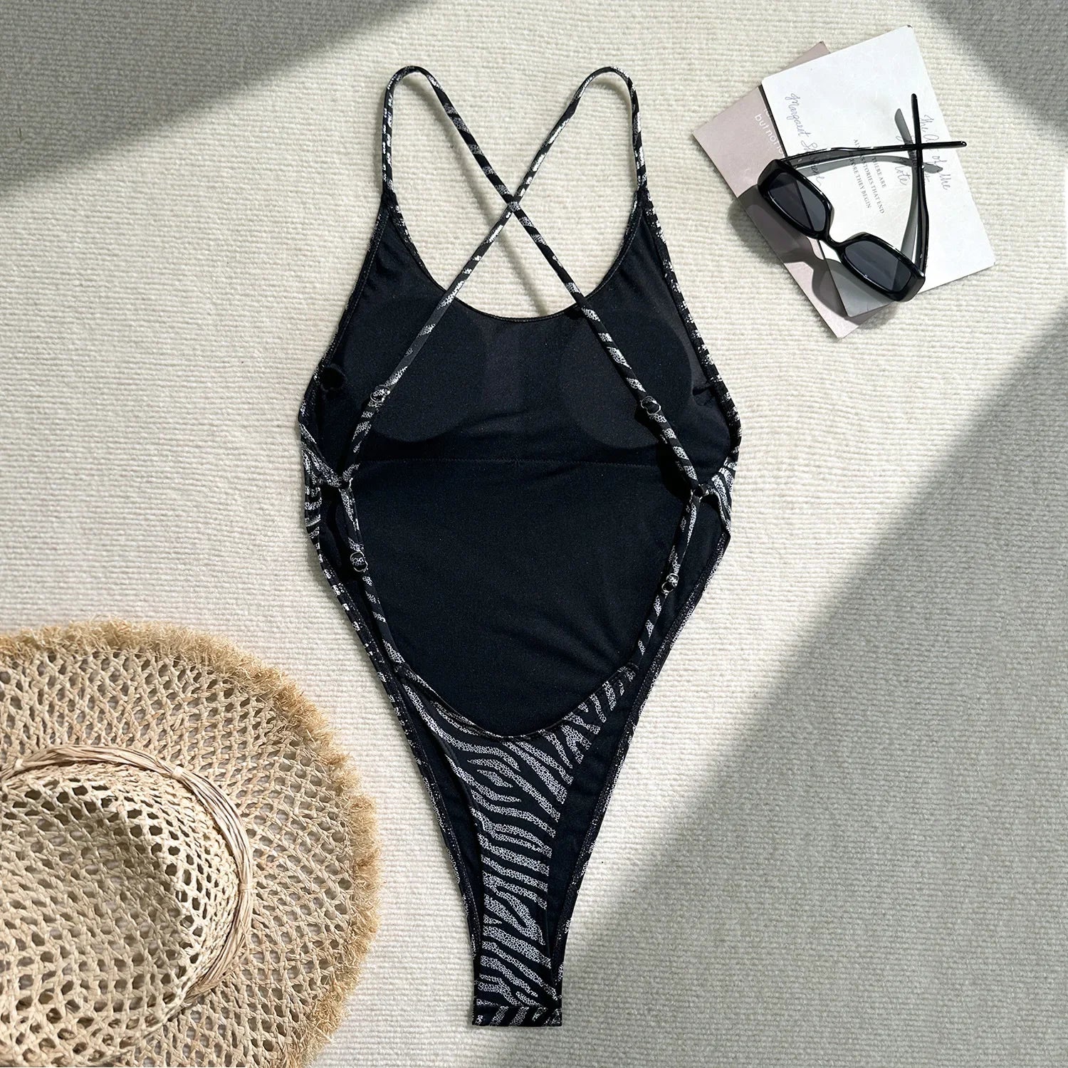 Printed Extreme Mini Micro Thong Women Swimwear One Piece Swimsuit Female Cross Back High Cut Monokini Bather Bathing Suit Swim