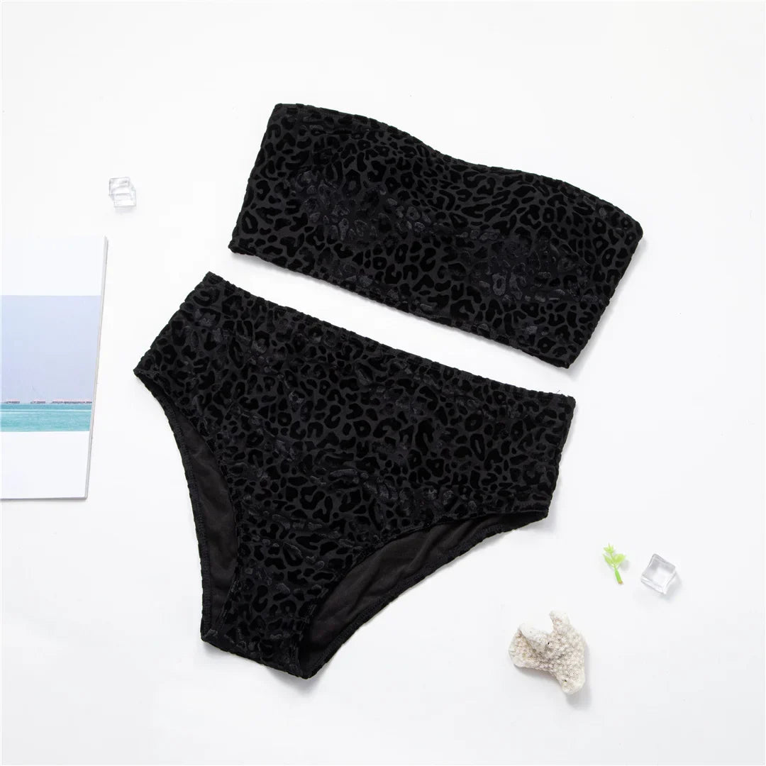 0XL - 4XL New Leopard Bikini Plus Size Large Size Swimwear Women Swimsuit Female Two-pieces Bikini set Bather Bathing Suit K3977