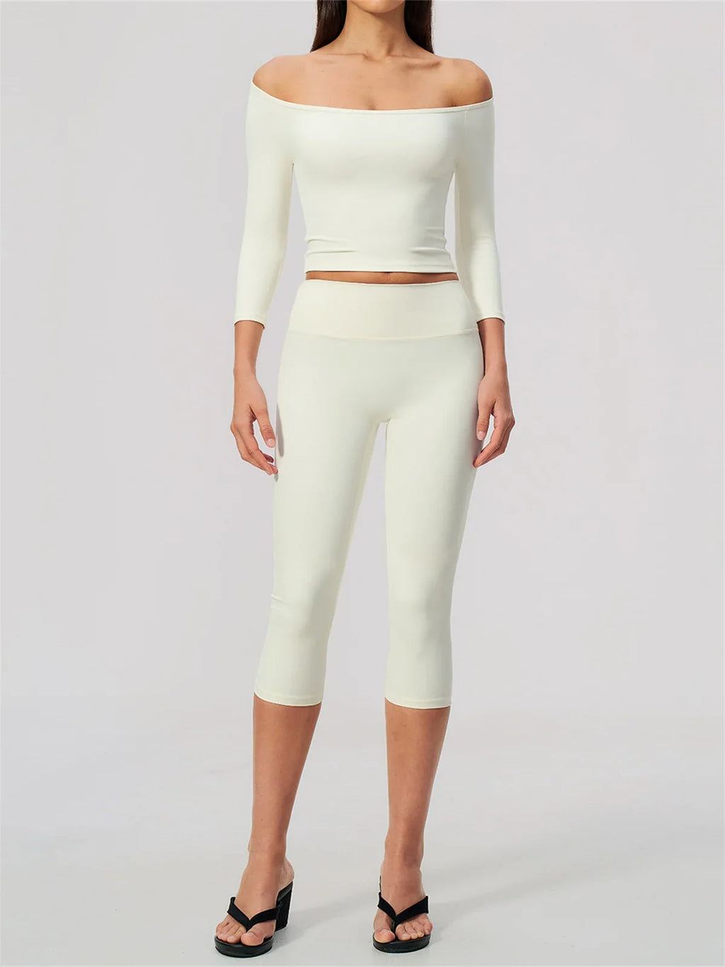 Fashion Mid Sleeve T-shirt Yoga Suits Tight Fitting Slim Sports Tops High Waist Peach Hip Mid Pants Gym Running Fitness Outfits