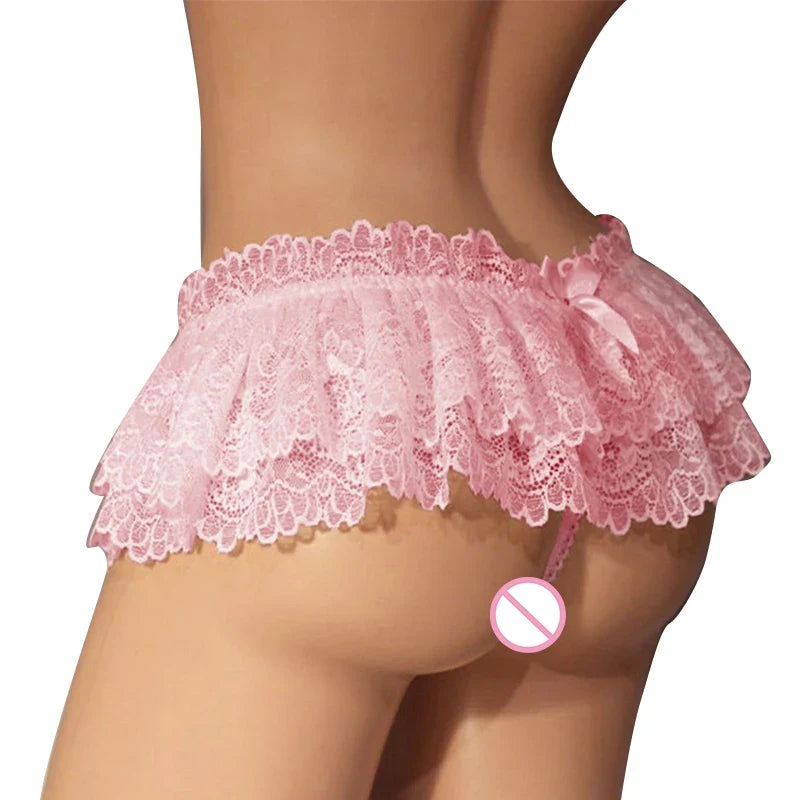Women Sexy Lingerie Lace Perspective Ladies Dress Erotic Sexy Underwear Transparent Thongs Plus Size Sexy Skirt For Sex
