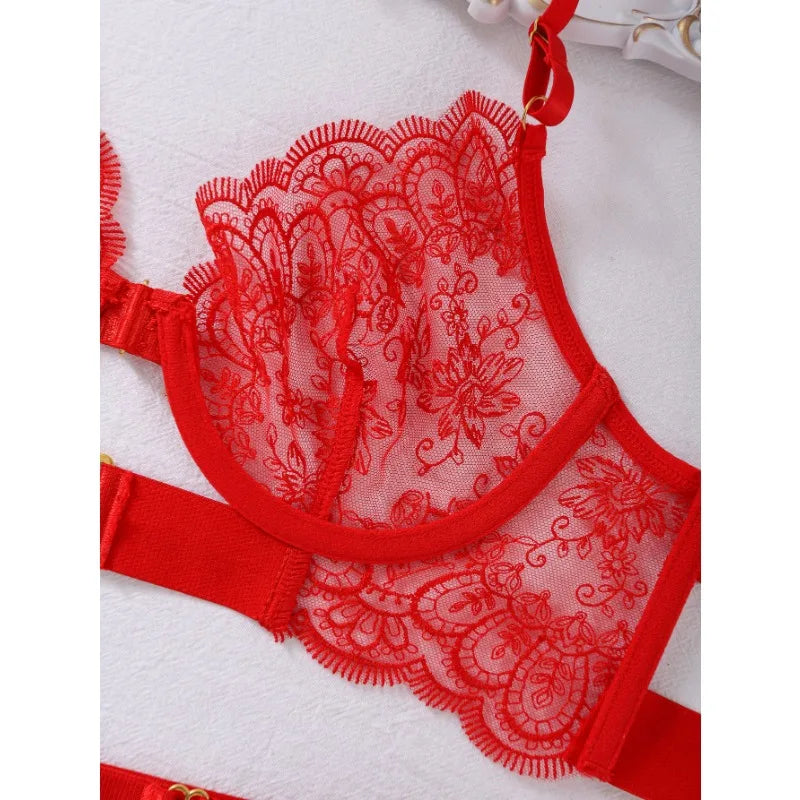 Two-piece Women's Set G-string Transparent Underwear Lolita Romantic Lingeries Set Sexy Bra and Panties Sets Lingerie for Woman