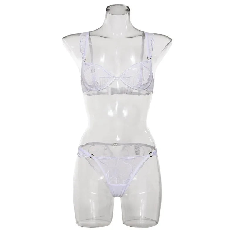 Summer French Minimizer Bra Beachwear Large Bust Pure Embroidery Lace Ultra Thin Plate Size Light Support Wirefree AU MOYISU