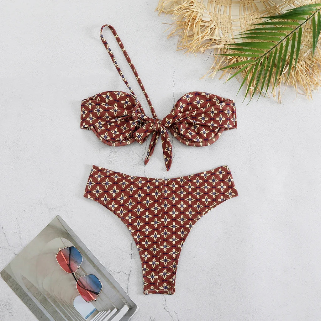 2026 New Sexy Hard Pack Ruffles Brazilian Bikini Women High Waist Swimsuits Backless Swimwear Push Up Biquini Beachwear