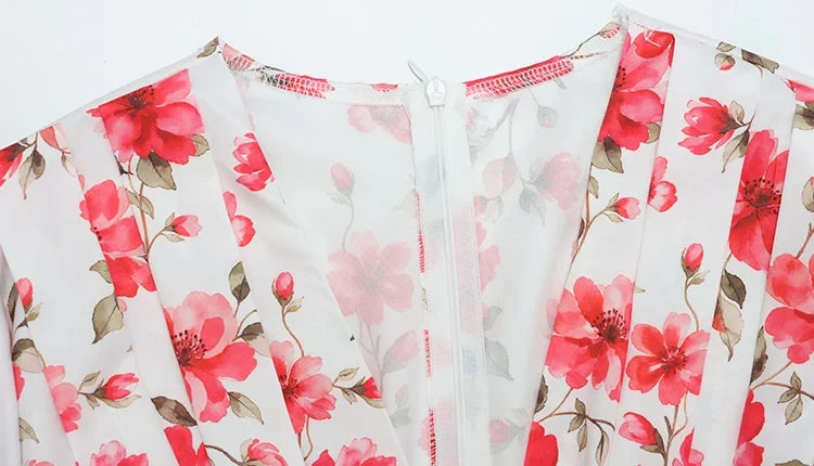 Ahagaga Summer Floral Print Mini Dresses Women Sexy V Neck Puff Sleeve Hip Wrap Slim Sheath Regular Casual Party Club Outfit