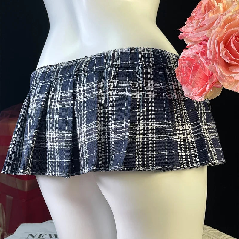 Sexy Lingerie Porno Babydoll Cekc Exotic Pajamas Women Teddy Sex Costumes Erotic Sexy Dress Hot Porn Mini Plaid Skirt Underwear