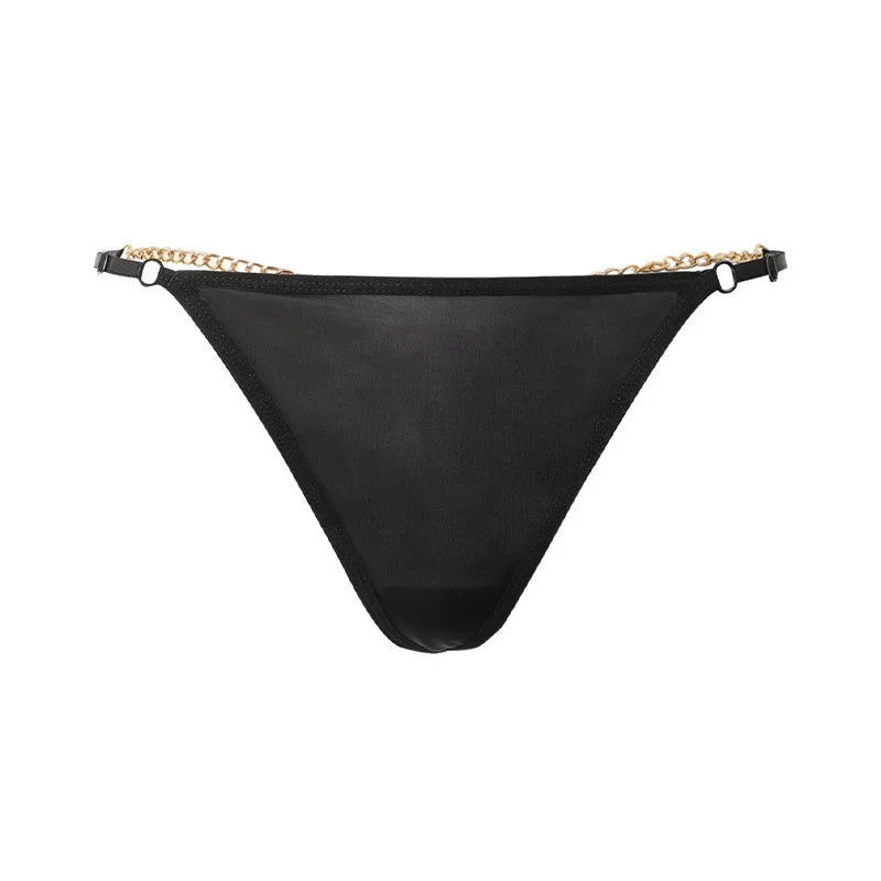 Flash Diamond Letter Pendant Design Thongs Low Waist Intimates Panties Women's Sexy Underpants Transparent Erotic Underwear