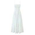 Women's Fashion All-Cotton Strap Long Dress Women's Satin Dress Lace Trim Elegant Evening Wear Dress For Woman Sleeveless GNTG