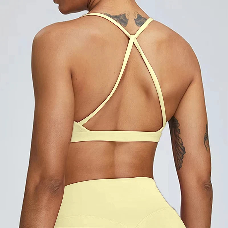 Summer Sexy Scrunch Sports Bra Gym Top Women Running Back Cross Top Sportswear Workout Underwear Fitness Workout Yoga Clothing