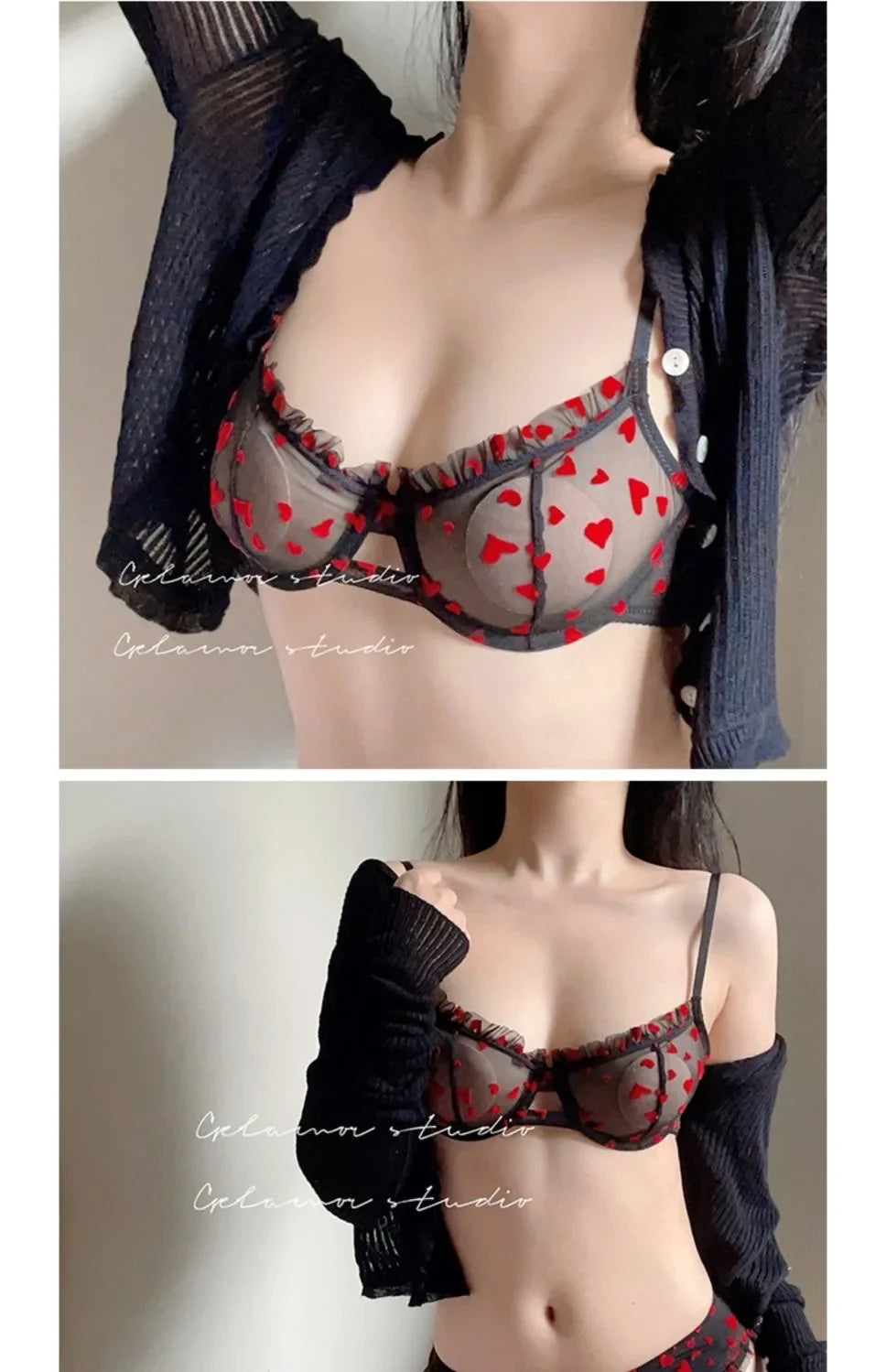 Everyday French Lace Bra Set Wireless Small Bust Support Anti Sagging Lightly Lined Comfort Sexy S-XL MOYISU Sexy Panty Tushy AB