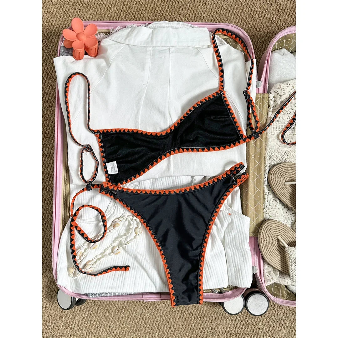 2026 Floral Flower Printed Bikini Women Swimwear Female Swimsuit Two-Pieces Bikini Set Brazilian Bather Bathing Suit Swim V8205