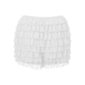 Women’s Layered Ruffle Bloomers Fashion Low Waist Bow Front Solid Color Shorts Casual Summer Mini Shorts