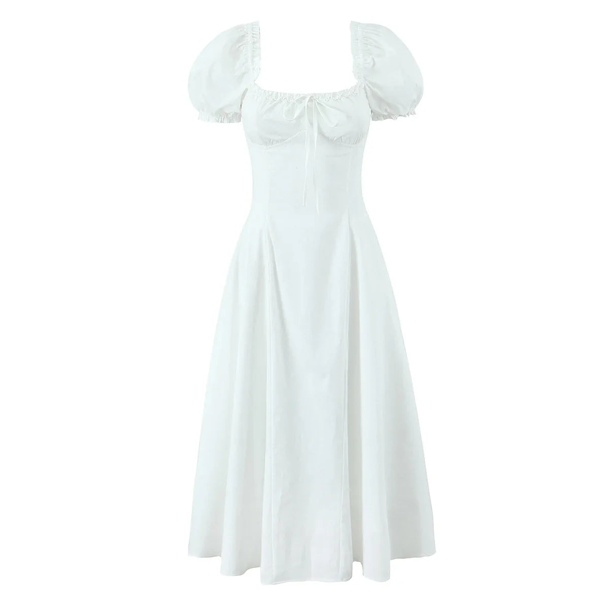 Bowknot Ruffles Light Blue Midi Dress Women's Summer Off Shoulder Short Sleeve Beach Dress Drawstring White A-line Vestidos 2025