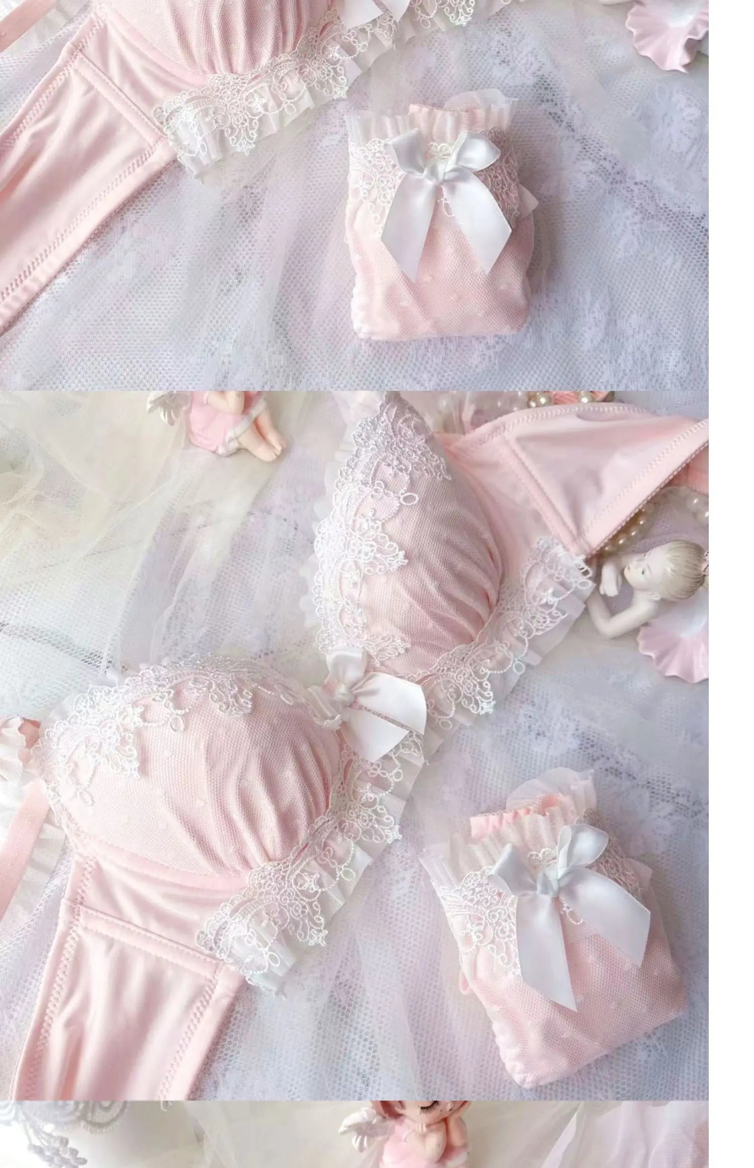 School! MOYISU Japanese Embroidery Bra Set Water Lace Thin Cup Push Up Small Chest Cute Bralette Top Teen Girls AU Summer Sale