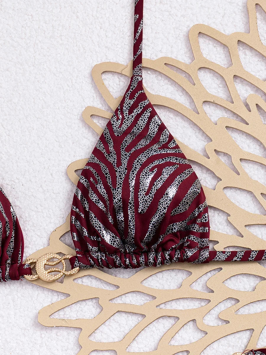 Halter Strappy Micro Thong Bikini Women Swimwear Female Swimsuit Two-pieces Bikini Set High Leg Cut Bather Bathing Suit Swim