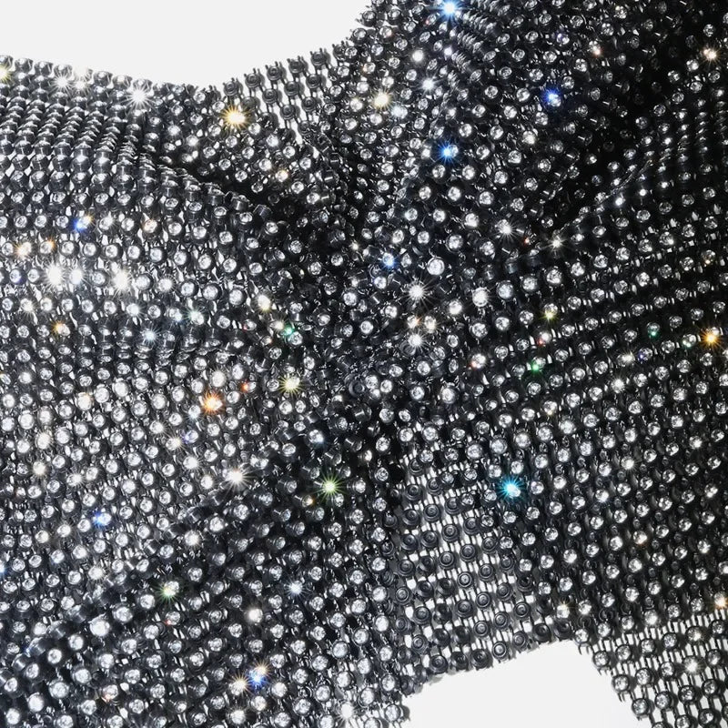 Toucheart Sexy Bow Knot Rhinestones Perspective Suspender Bra For Women Sexy Hottie Fishing Slit Lining Sleeveless Backless Bra