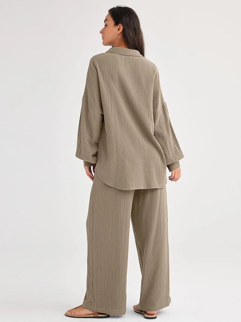 2026 Spring and Summer Casual Suit New Fashion Suit Loose Casual Top Wide Leg Pants Two-piece Set for Women