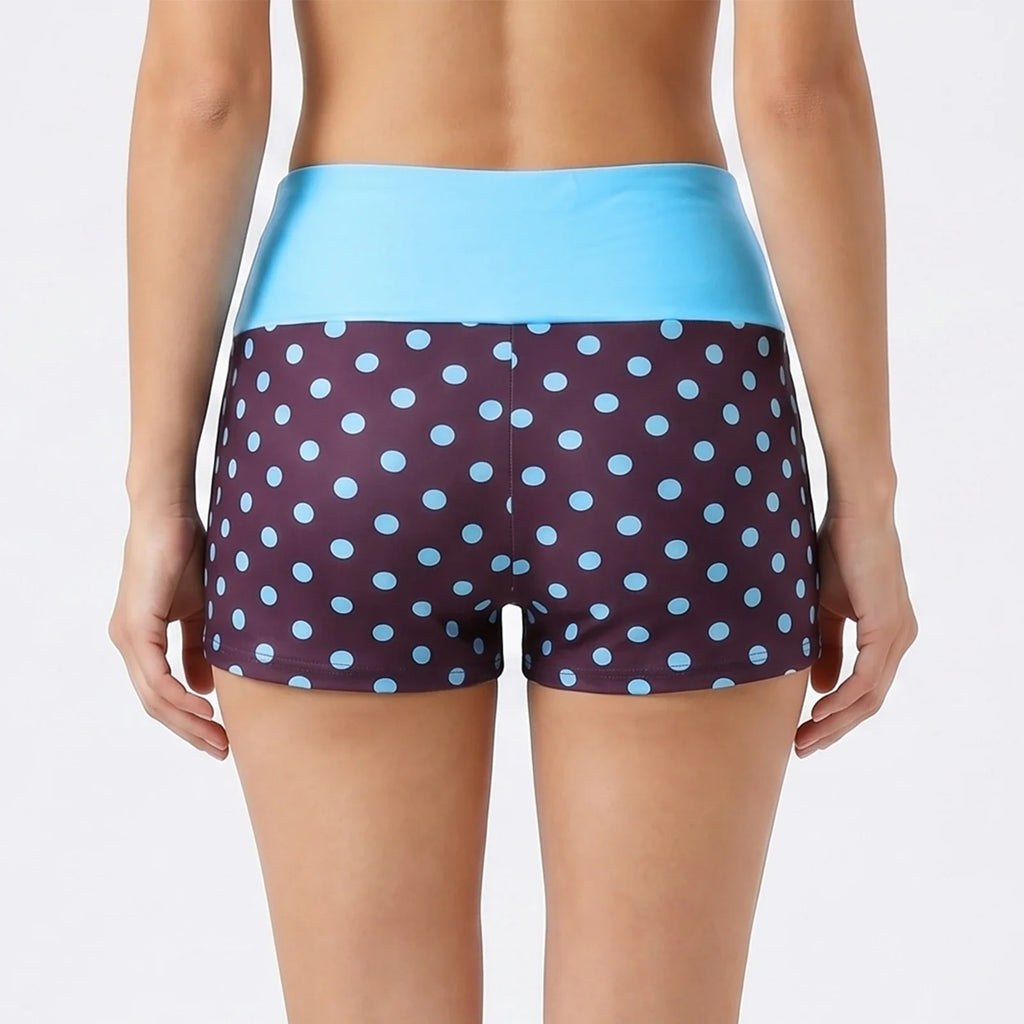 Summer Women's Dot Print Mini Casual Shorts Elastic High Waist Fold Over Slim Fit Shorts 2026 Fashion Going Out Daily Sporty