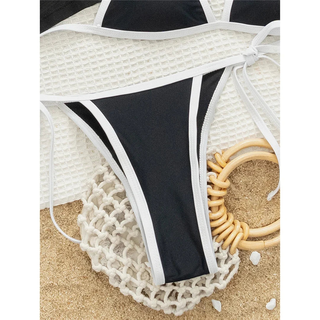 Sexy With Short Sleeve Cover Halter Bikini Female Swimsuit Women Swimwear Three-pieces Bikini set Bather Bathing Suit Swim K7371