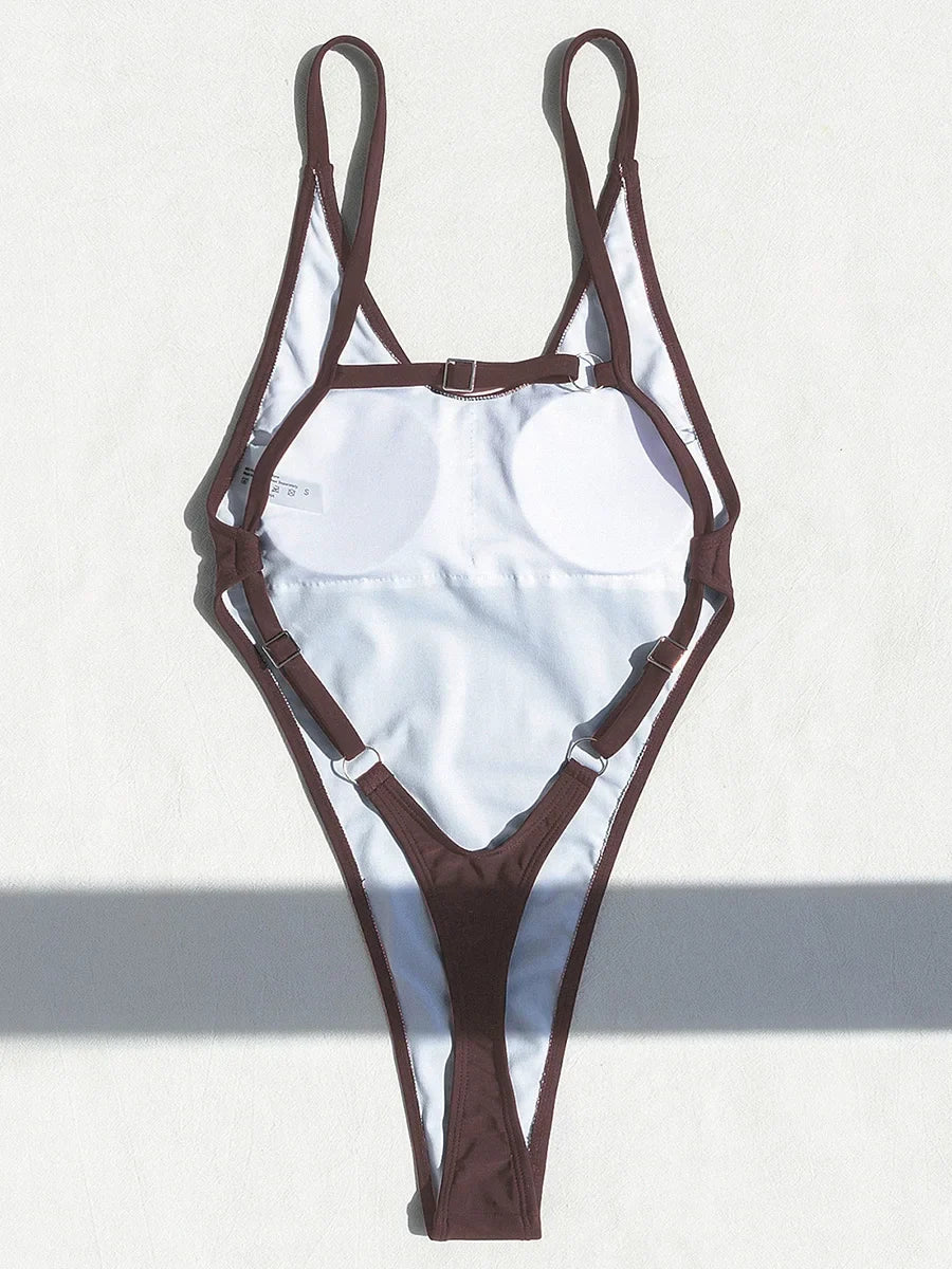Sexy Backless Extreme G String Mini Micro Thong Women Swimwear One Piece Swimsuit Female Monokini High Leg Cut Bathing Suit Swim