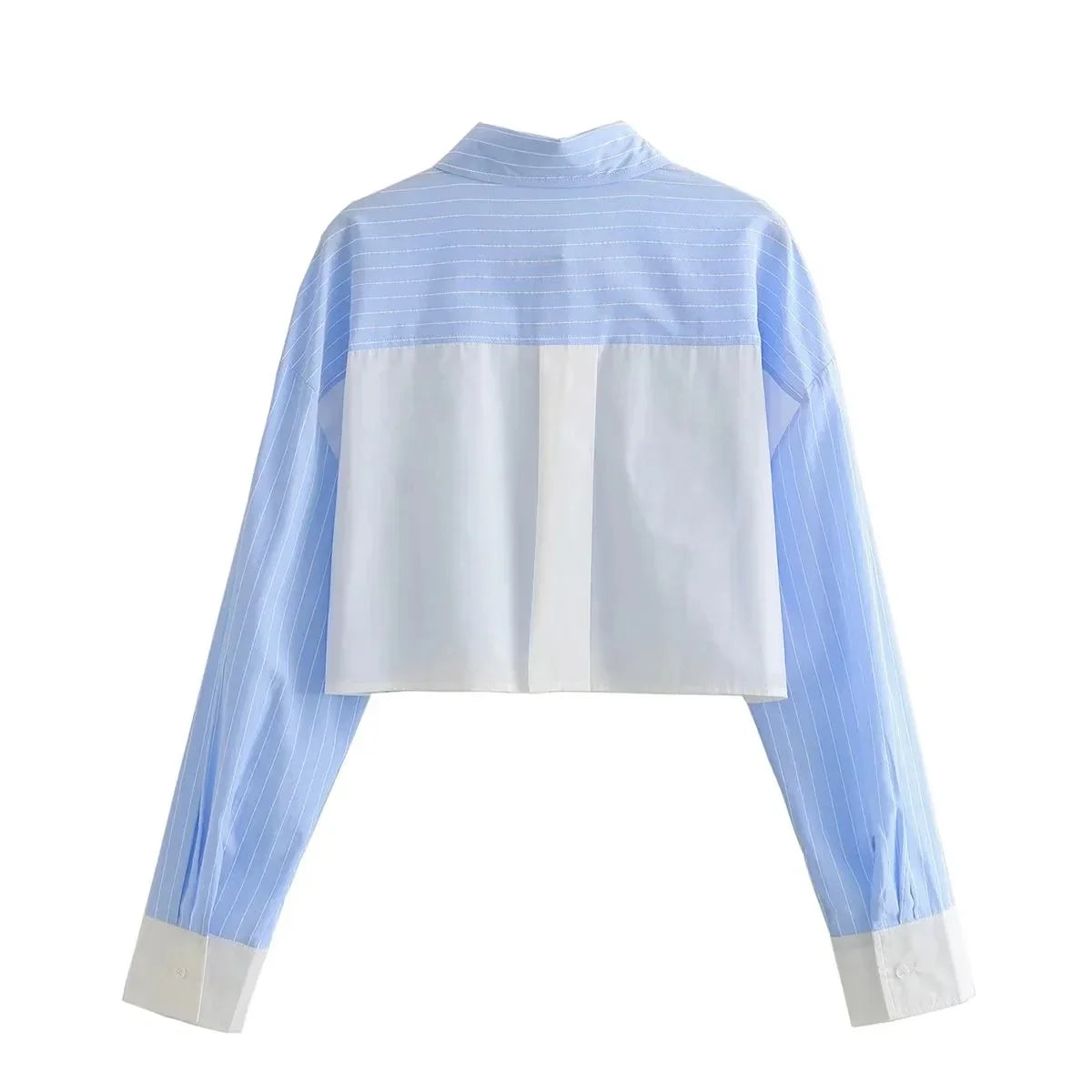 Foridol Stripes Crop Top+shirt 2 Pcs Outfits Women Casual Summer Autumn Casual Set Blue Matching Set Shorts Set Female Suit