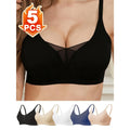 5pcs Hot Sexy Women's Wireless Push Up Bra Seamless T-Shirt Bralettes -Multi-Color, Breathable Padded, Everyday Comfort Lingerie