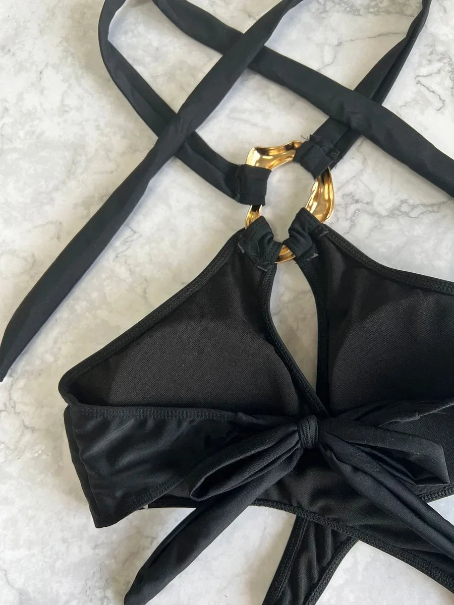 Halter Tummy Cut Out Backless Monokini Women Thong Swimwear One Piece Swimsuit Female High Leg Cut Bathing Suit Swim Bodysuit