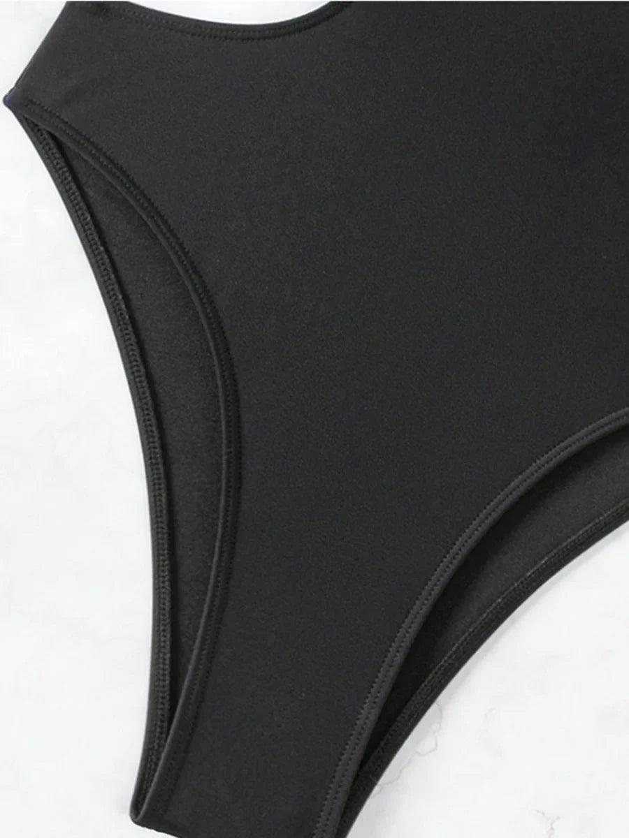 2025 Halter Hollow Out High Cut One Piece Swimsuit Women Swimwear Female Monokini Cross Backless Bathing Suit Swim Beach Wear