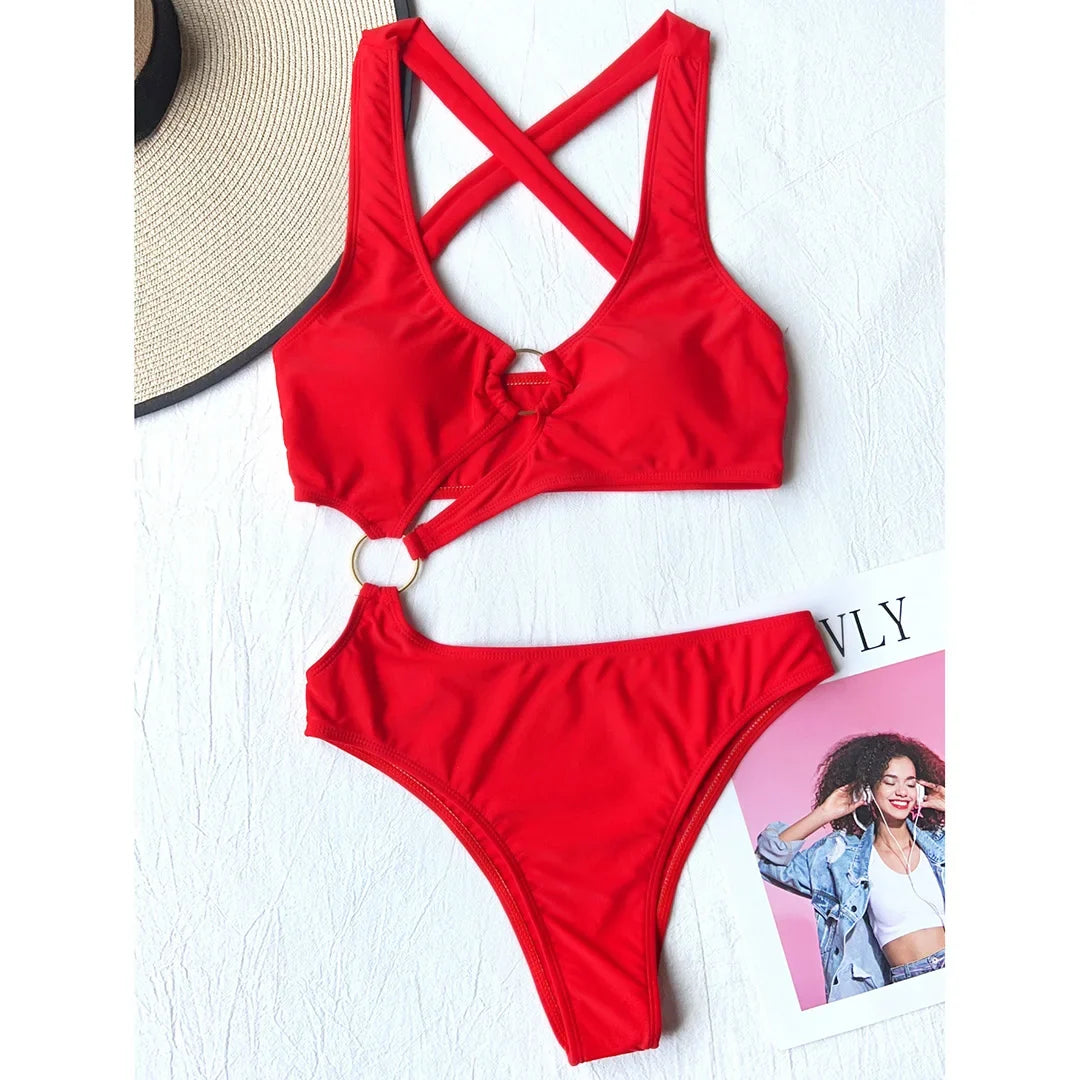 2026 Sexy Halter Asymmetric One Shoulder One Piece Swimsuit Women Swimwear Female Bather Bathing Suit Swim Lady Monokini V2660
