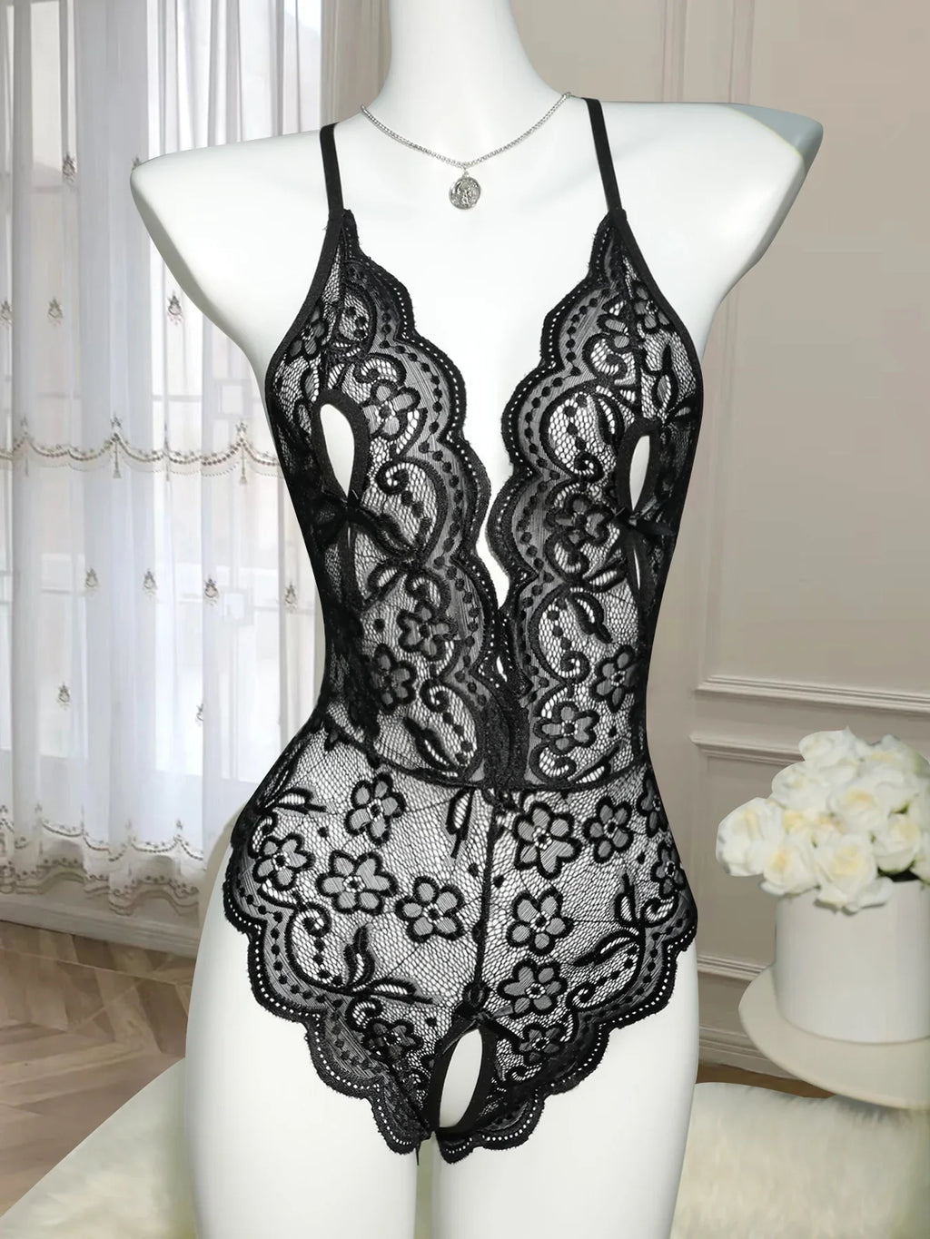 For Women 18 Hot Erotic Underwear Open Crotch Transparent Sexy Costume Lace Open Crotch Lingerie Set Crotchless Bodysuit