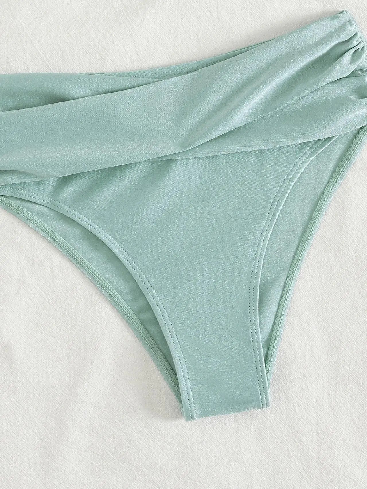 Sexy Tie Cross Push Up Padded Bikini Set 2026 Women Bandeau Pleate High Waist Swimsuit Summer Bathing Suit Two Piece Swimwear