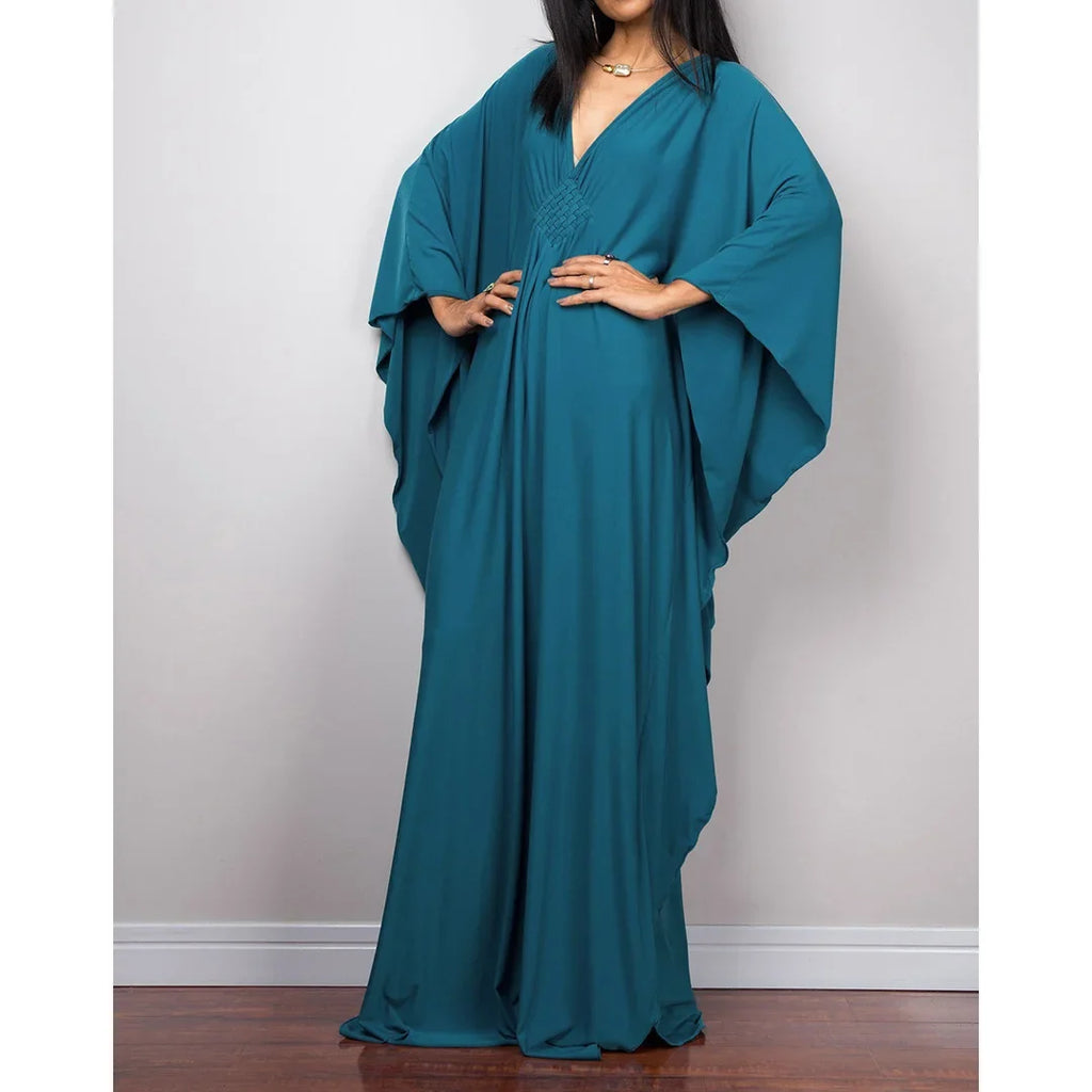 Greek Goddess Long Dress Batwing Sleeve Tunic Beach Cover Up Cover-ups Beach Dress Beach Wear Beachwear Kaftan Maxi Dress V4427