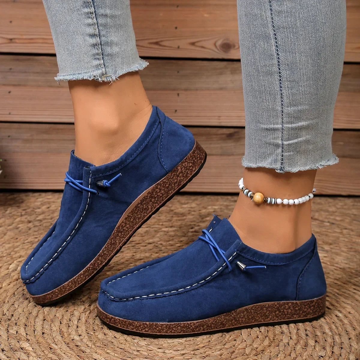 New Fashionable Slip-On Loafers Women's Shoes with Elastic Laces Lightweight Casual Outdoor Footwear Easy to Match 2026