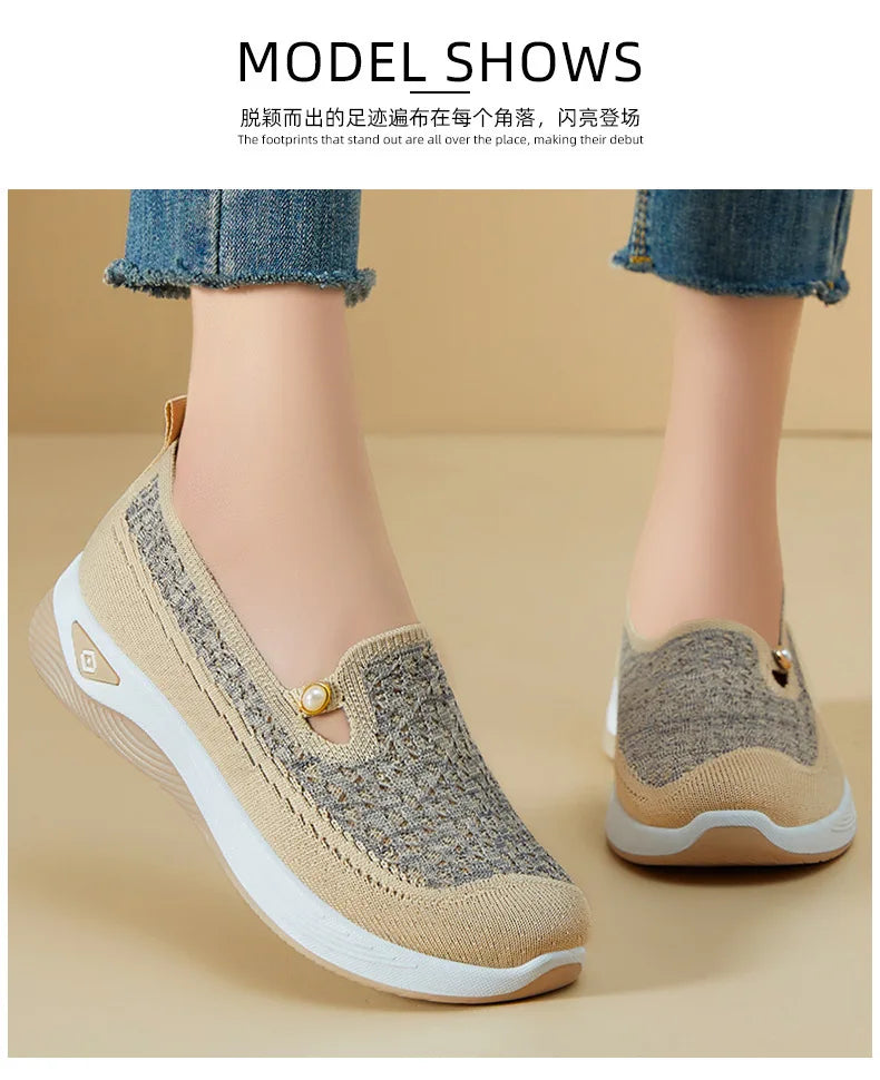 Shoes for women Spring Autumn hot casual shoes with soft soles lightweight single shoe for women breathable mother shoes