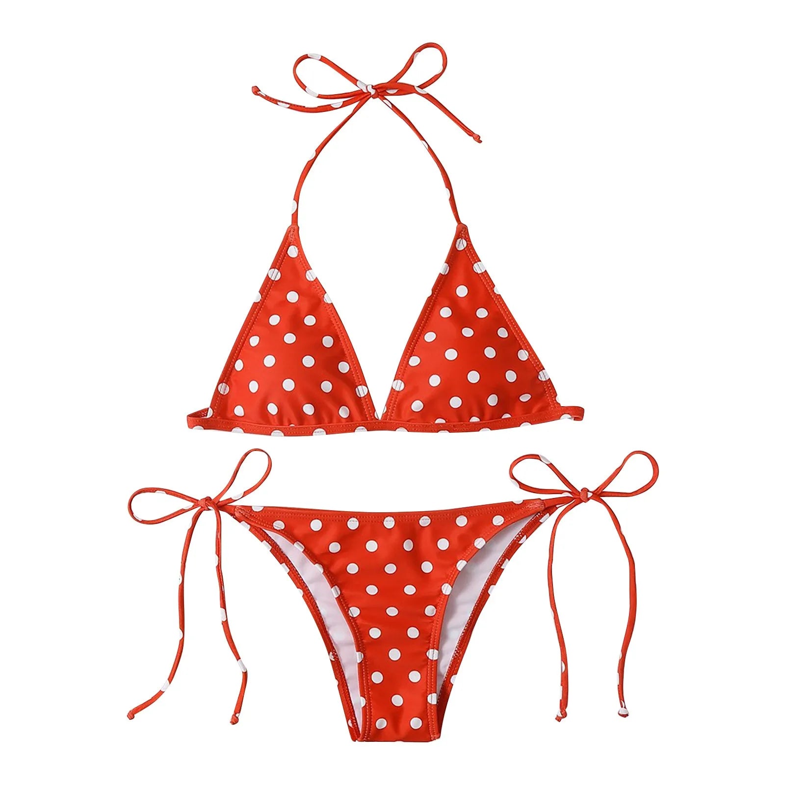 Polka Dot Sexy Bikini Sets Women's Swimsuit Push-Up Padded Bra Thong Bathing Suit Brazilian Beachwear Dots Print Swimming Suit