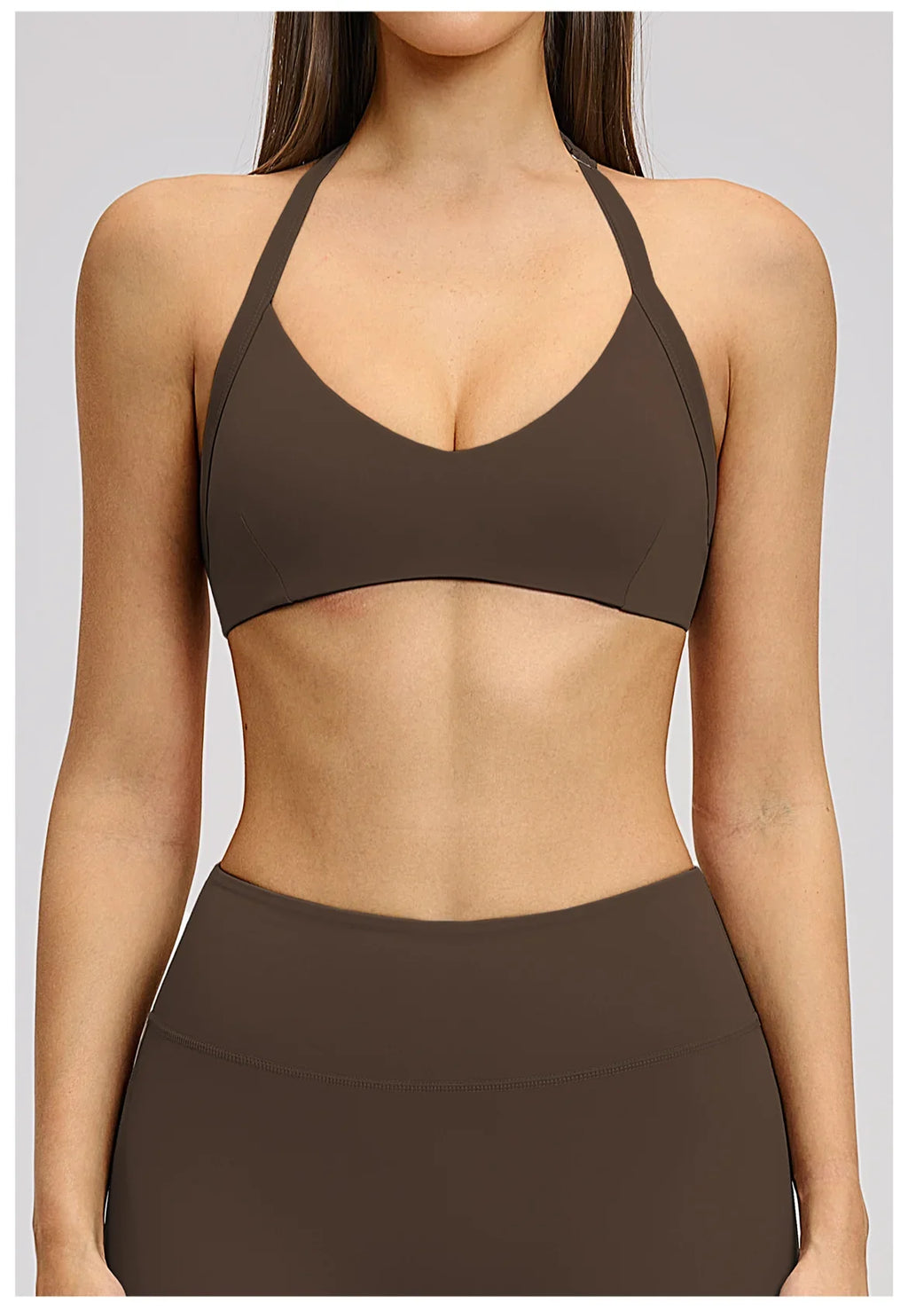 Summer Sports Bra Women Seamless Halter Top Fitness Bra High Support Push-up Open Back Gym wear Running Yoga Workout Underwear