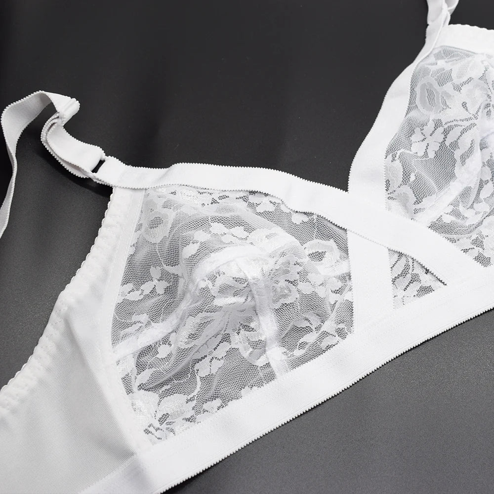 Bra For Women Lace Bralette Wireless Big Bosom Minimizer Plus Size Sexy Lingerie Female Underwear Full Cup BH Tops