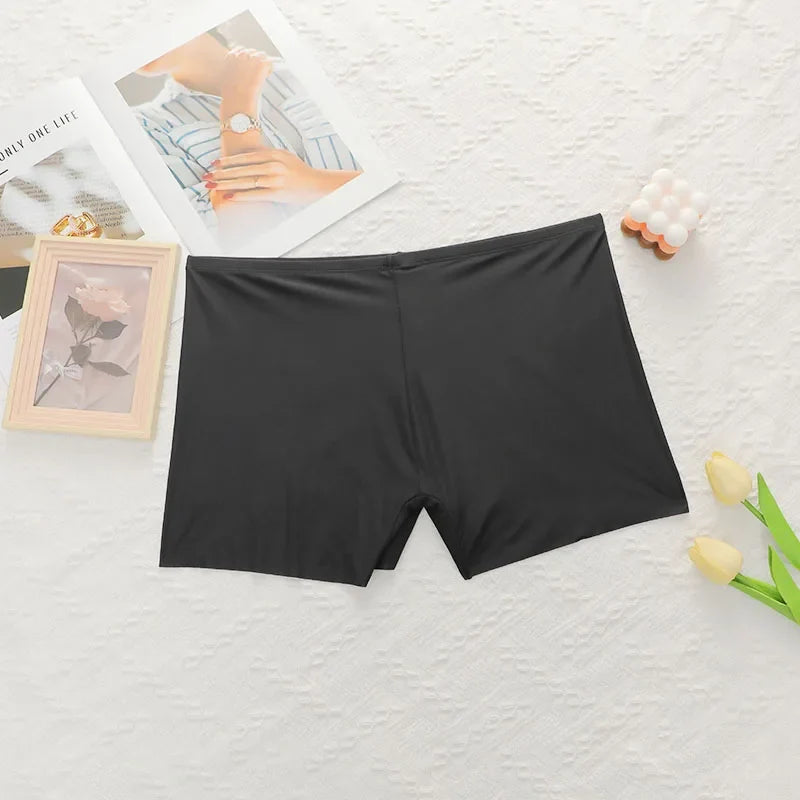 Women's Oversized Underwear With Ice Silk Seamless And Non Tight Safety Pants, Anti Glare Suitable For Plump Women XL-4XL Z2420