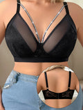 Ladies wireless lace bra breathable sexy and fashionable style plus size bra suitable for home office and outdoor wear 3428