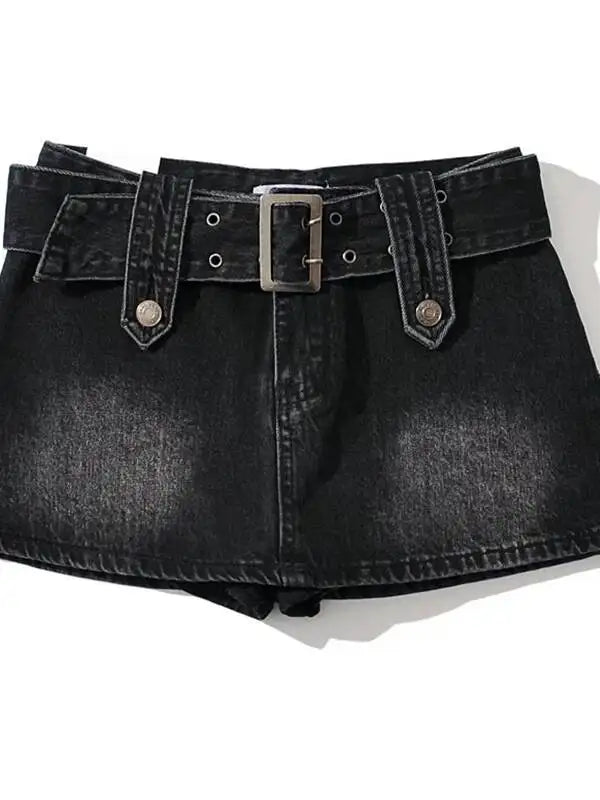 WOMENGAGA Korean Style Spicy Girl Denim Half Body Short Skirt Female Slim Tight Ultra Short A-line Slim Hip Skorts Fashion 3POJ