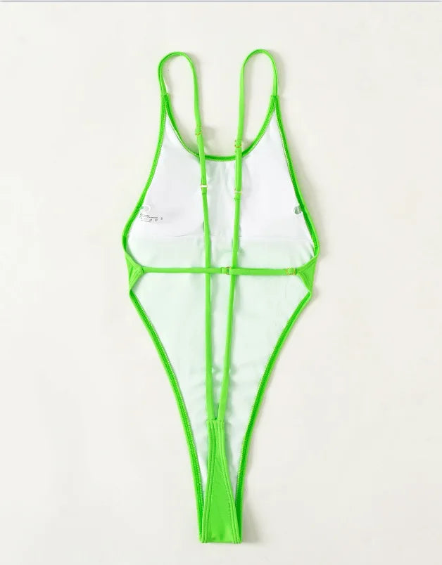 Extreme Mini Micro String Backless Women Swimwear One Piece Swimsuit Female High Cut Monokini Thong Bathing Suit Swim Beachwear