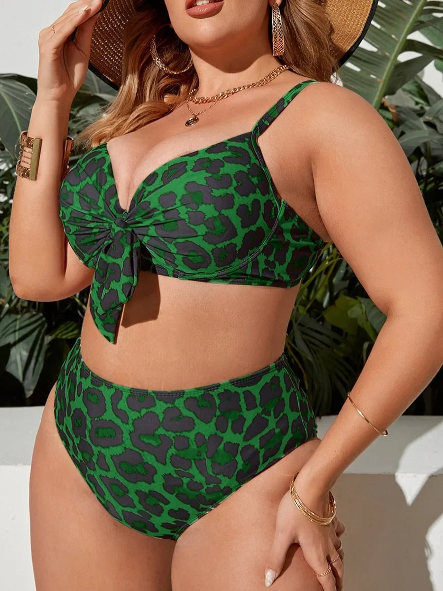 Leopard Push Up Bikini 2026 Large Plus Big Size Swimsuit Women High Waist Swimwear Female Bathers Bathing Swimming Swim Suit 4XL