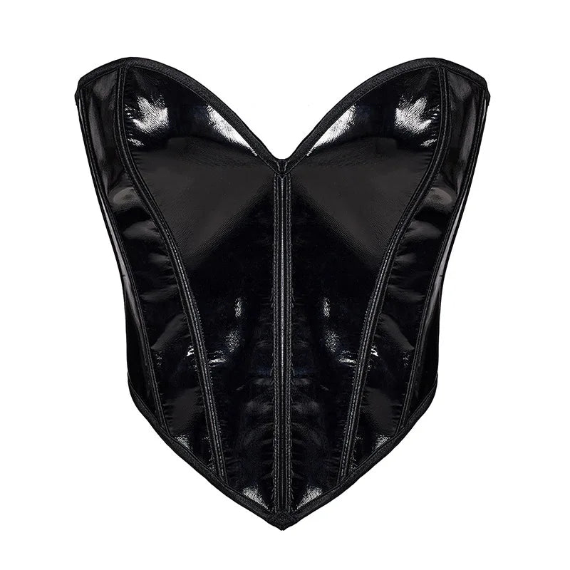 Push-Up Chest Support Glossy Fishbone Sexy Style Waist Cincher Tummy Control Top For Women Solid Color Pure Desire Charming JKOB