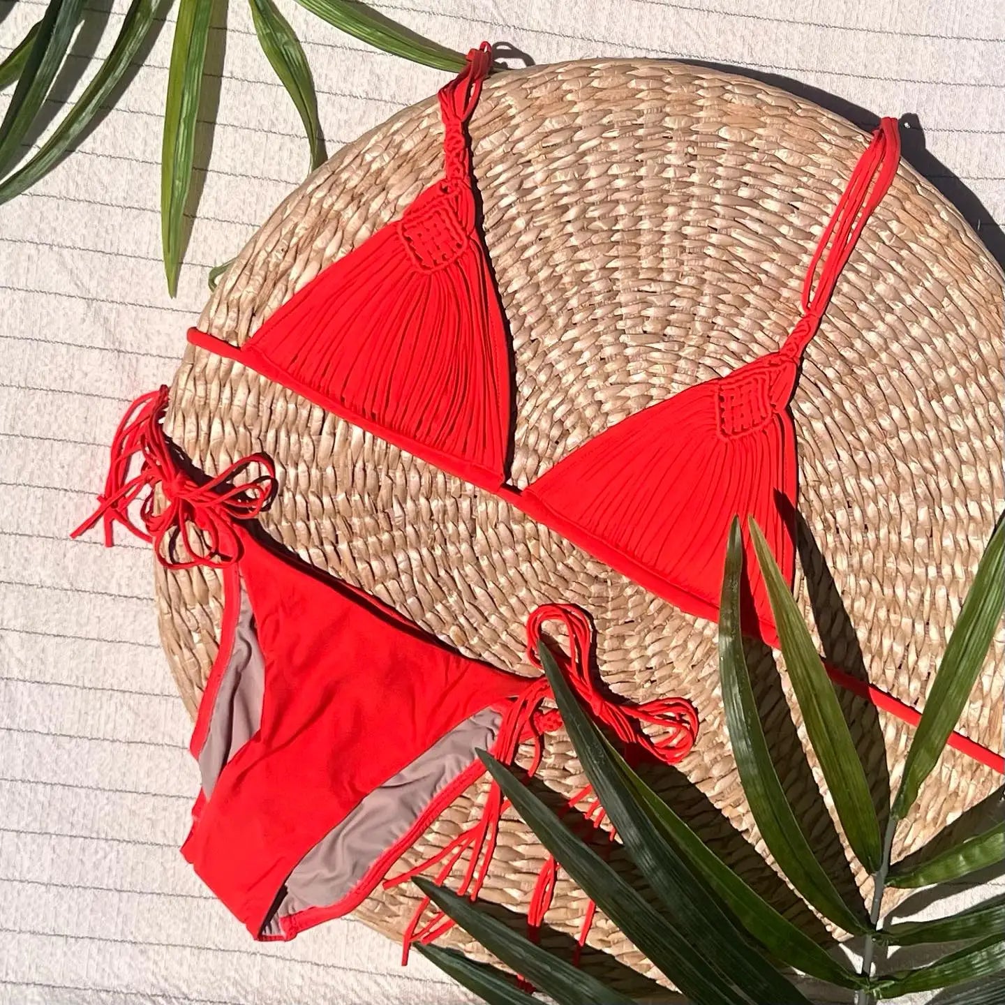 New Bandage Stripes Brazilian Bikini Swimwear Women's Swimsuit Two Piece Set Female Sexy Lace up Mujer Beachwear Summer
