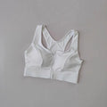 Large Size Women's Sports Fitness Bra Shock-Absorbing Gathered Front Zipper Design No Buckle Needed for Comfortable Fit