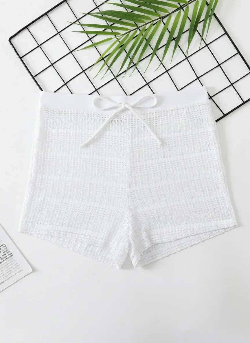 2026 Crochet Swimsuit Pants Sporty Shorts Swimwear Women Solid Bathers Bathing Swimming Swim Suit Female Beachwear