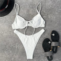 New Sexy White Wrinkled Mid Waist Bikini Women Swimwear Female Swimsuit Two-pieces Bikini set Bather Bathing Suit Swim K3041
