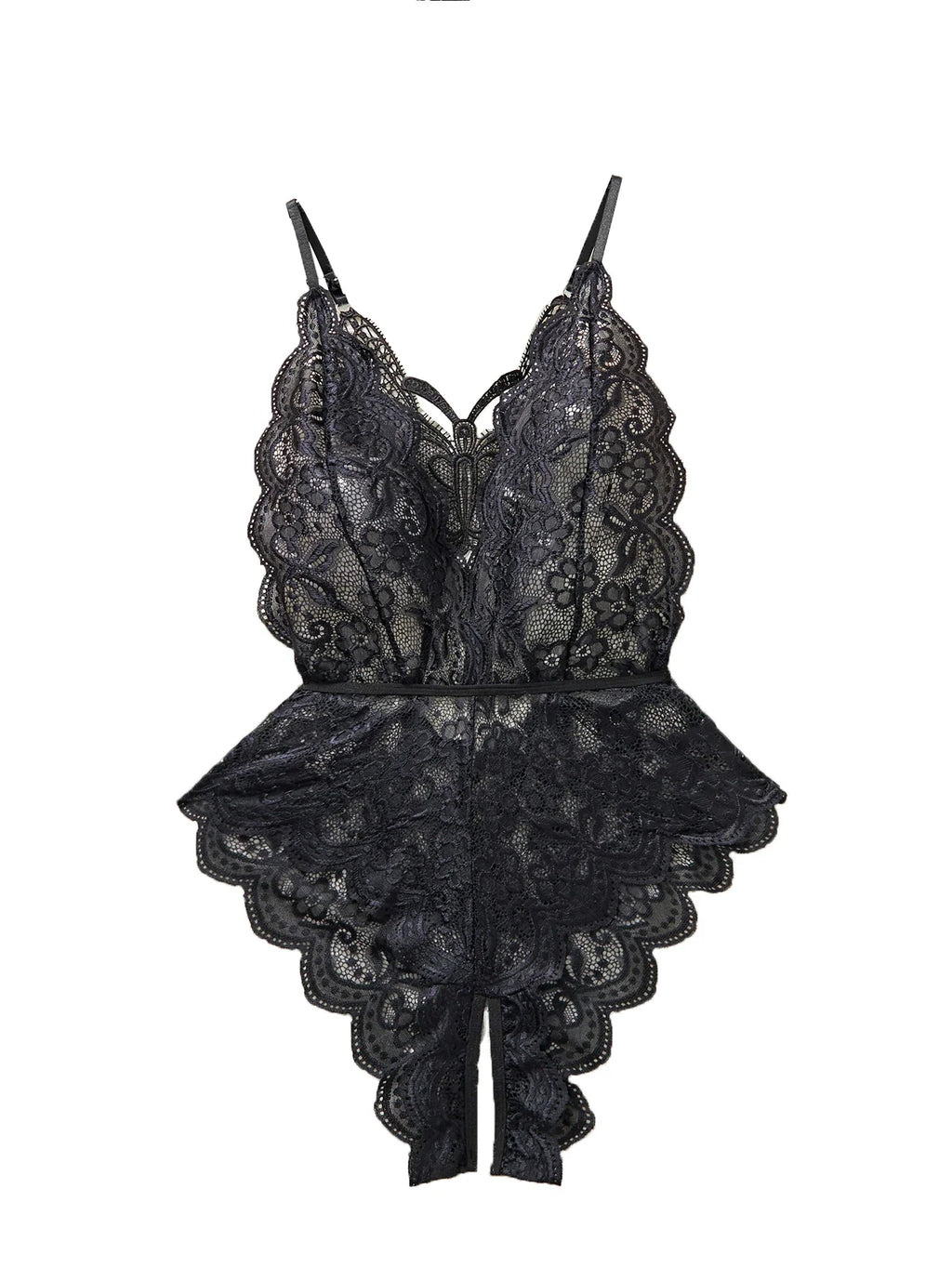 Floral Lace Coverall For Women Bodysuit Homewear Modest Nightdress Comfortable Lingerie