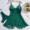Sexy Sleepwear For Sleeping Night Dress Women Lingеrie Sets Deep V Slip Nightgowns And Panties Lace Ruffle Trim Underwear Pajama