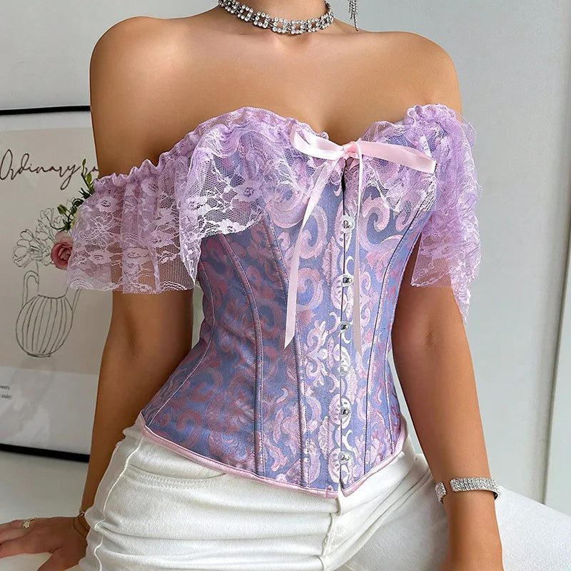 Lace Strap Court Style Shaping Top Tummy Control Waist Cincher Outerwear Trendy Shaping Slimming Tight Fishbone Underwear AYPC