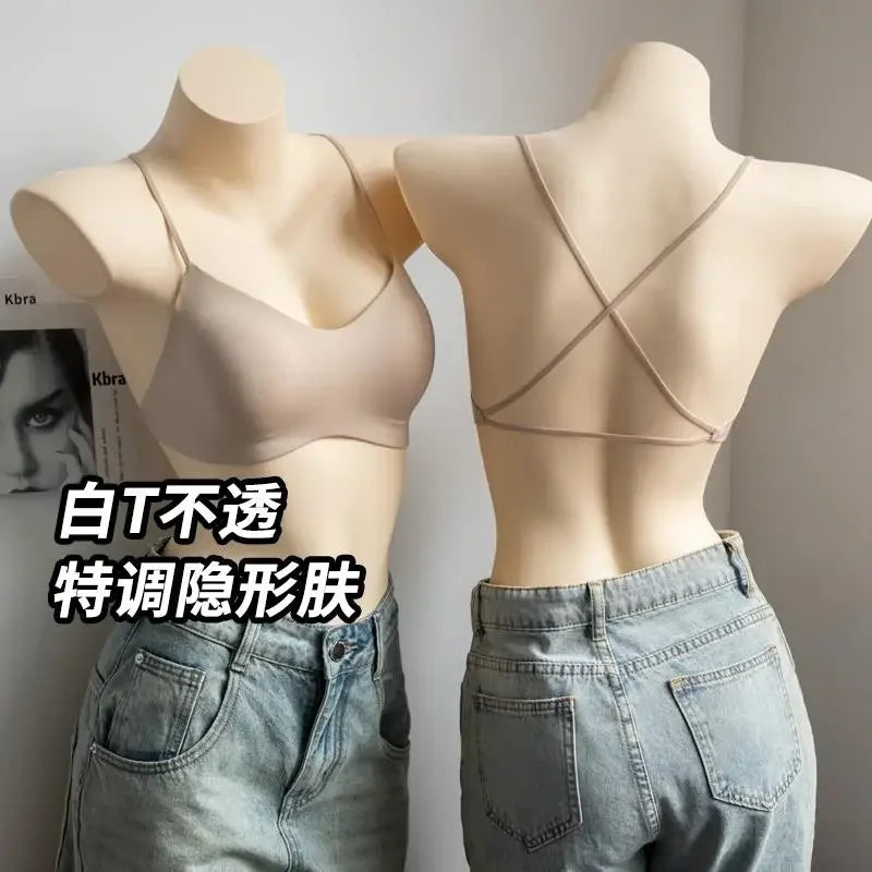 Seamless Liquid Invisible Bra Strapless Adhesive Push Up Backless Underwear for Small Bust Gathering Comfort MOYISY Sexy Bra S-L